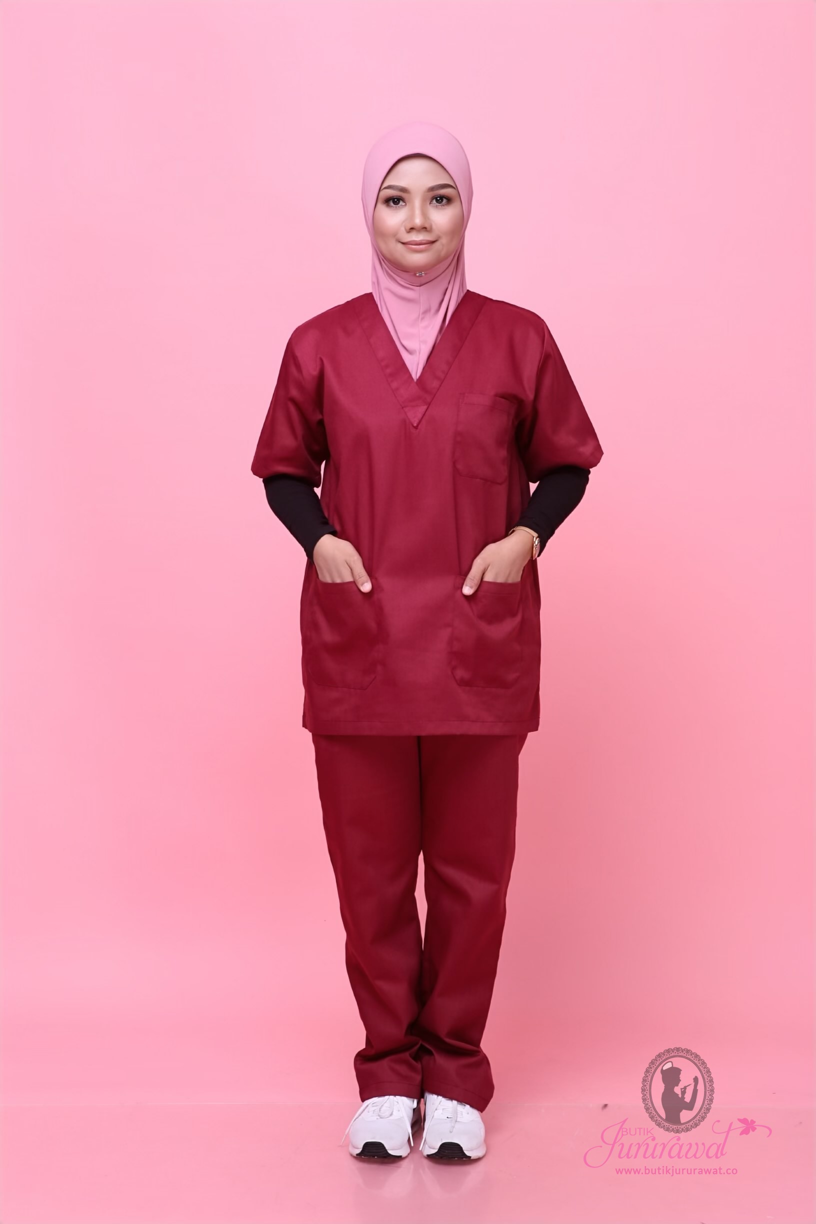 Scrub Suit Unisex Maroon 8865