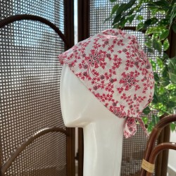 SCRUB CAP - RED FLOWER