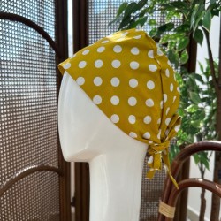 SCRUB CAP - YELLOW POLKADOT