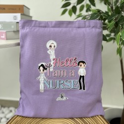 TOTE BAG HELLO I AM NURSE - PURPLE