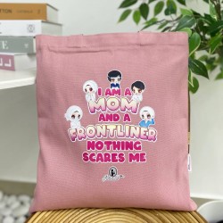 TOTE BAG I AM A MOM & FRONTLINER - PINK