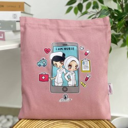 TOTE BAG I AM A NURSE - PINK