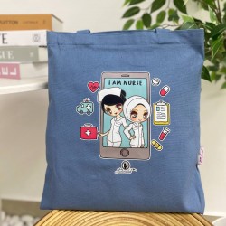 TOTE BAG I AM A NURSE - LIGHT BLUE