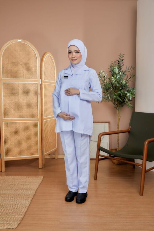 UNIFORM MATERNITY LONG SLEEVE PEMBANTU PERAWATAN KESIHATAN (PPK)- ONE SET TOP & PANT