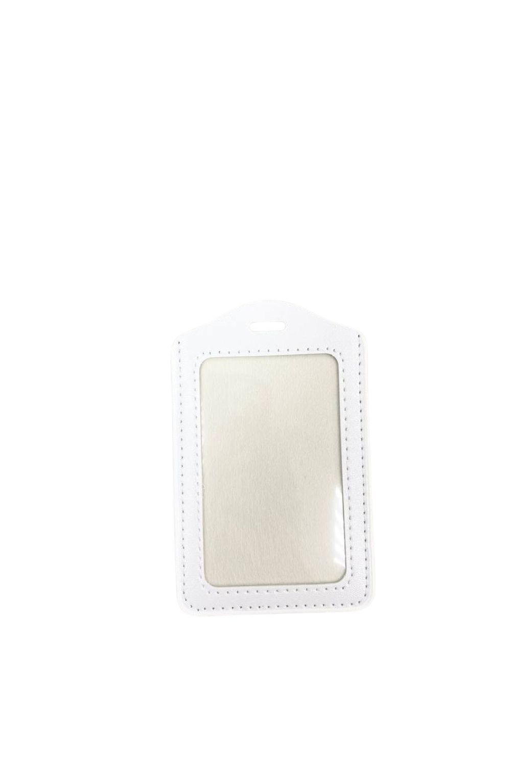 Single Pocket Vertical ID Card Holder PU Leather- WHITE