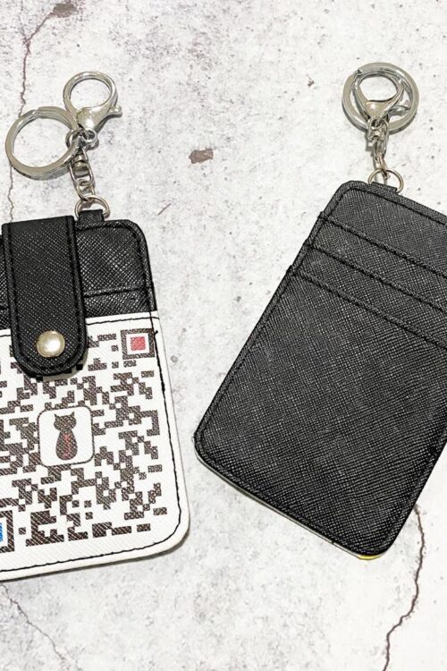 Printed Card Holder Vertical - Black QR Code