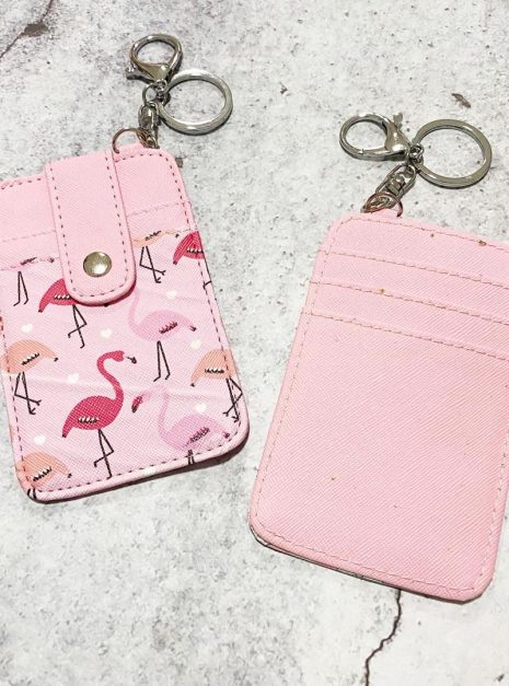 Printed Card Holder Vertical - Light Pink Flamingo