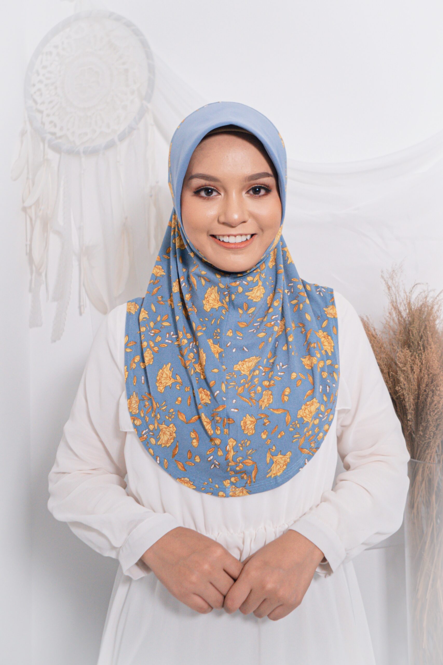 Tudung Sarung Mia Smoke Blue Carnation