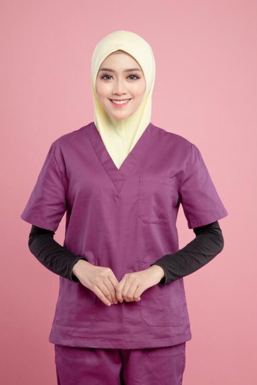 Tudung Soft Awning Half Scuba Plain - Light Yellow