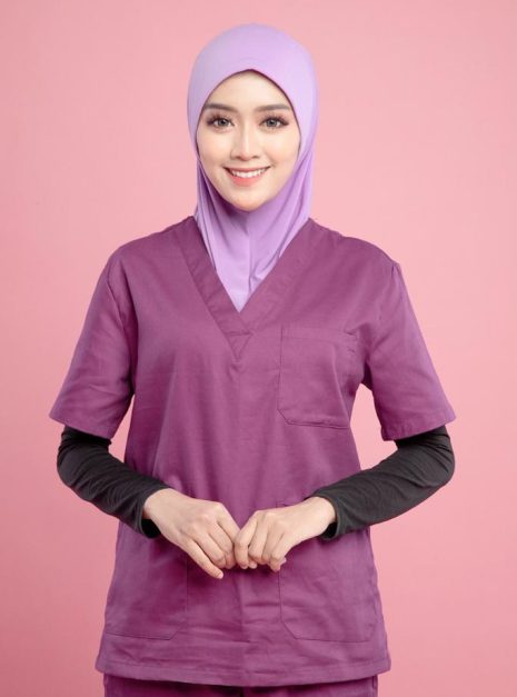Tudung Soft Awning Half Scuba Plain - Light Purple