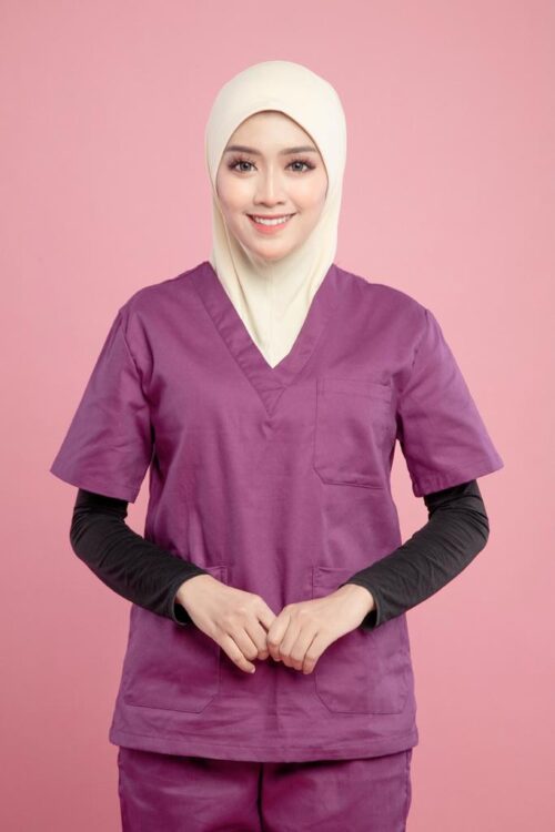 Tudung Soft Awning Half Scuba Plain - Cream