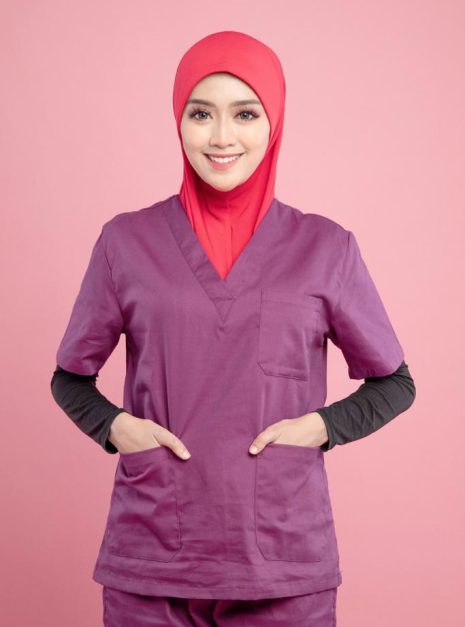 Tudung Soft Awning Half Scuba Plain - Red