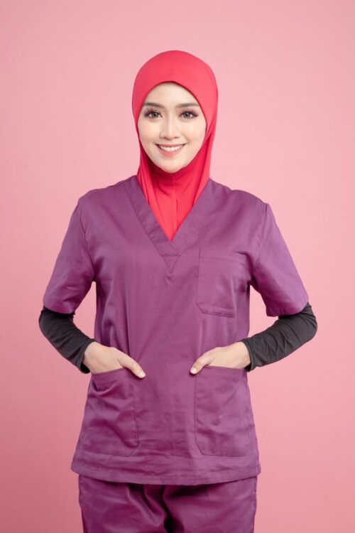 Tudung Soft Awning Half Scuba Plain - Red