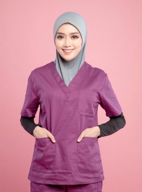 Tudung Soft Awning Half Scuba Plain - Grey