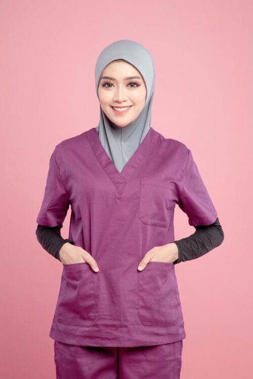 Tudung Soft Awning Half Scuba Plain - Grey