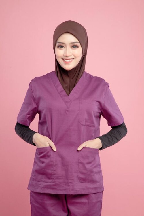 Tudung Soft Awning Half Scuba Plain - Dark Brown