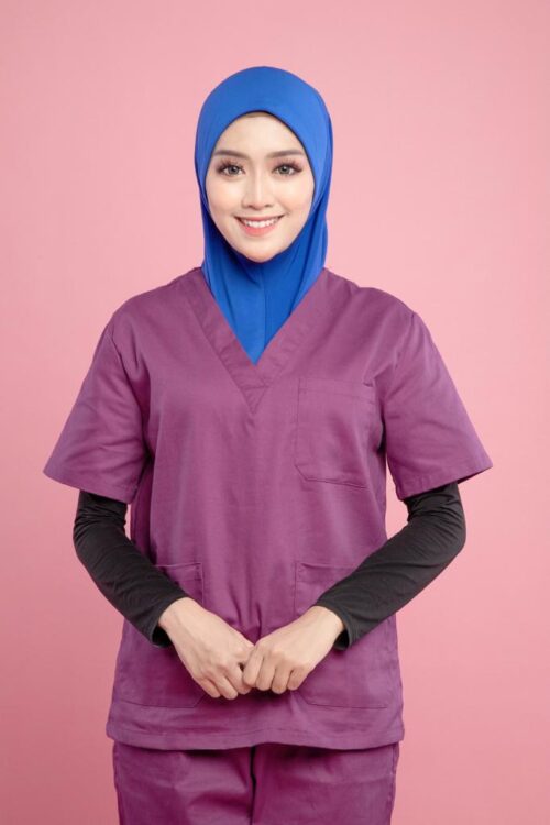 Tudung Soft Awning Half Scuba Plain - Royal Blue