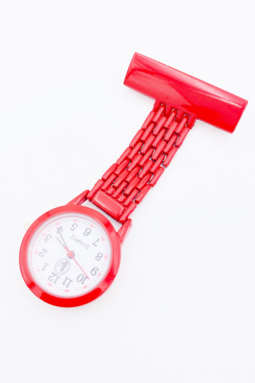 Pin Watch Elegant Full Colour Red