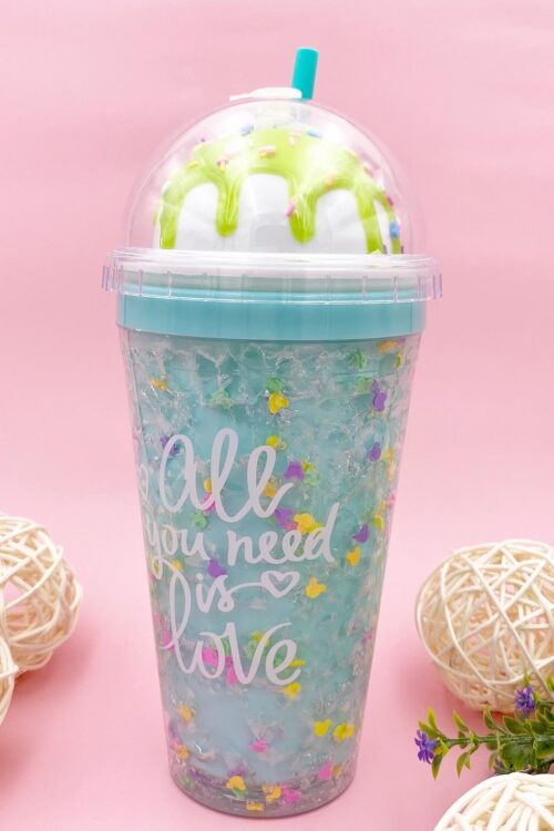 ICE BLENDED BOTTLE WITH STRAW TURQUOISE