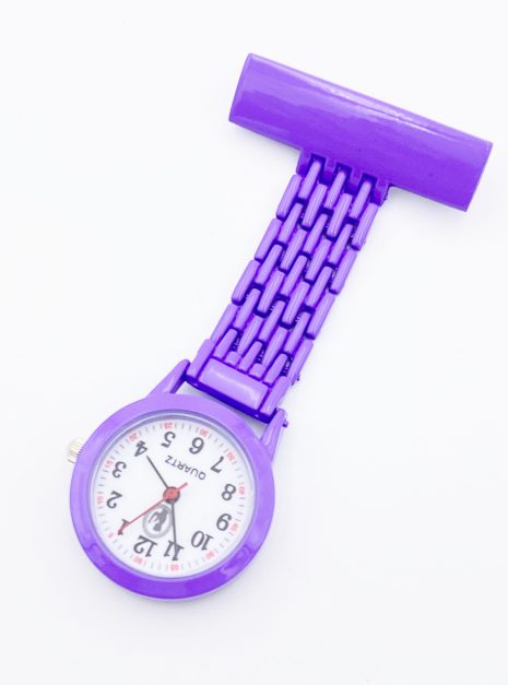Pin Watch Elegant Full Colour Light Purple