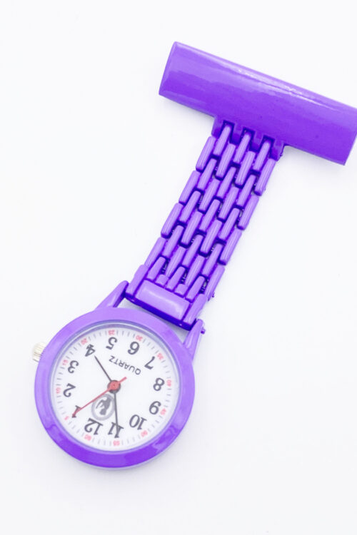 Pin Watch Elegant Full Colour Light Purple