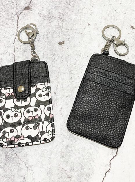 Printed Card Holder Vertical - Black Panda Ribbon 