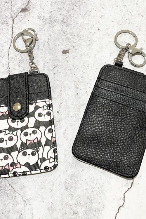 Printed Card Holder Vertical - Black Panda Ribbon
