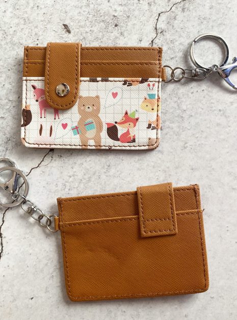 Printed Card Holder Horizontal - Brown Animal Kingdom