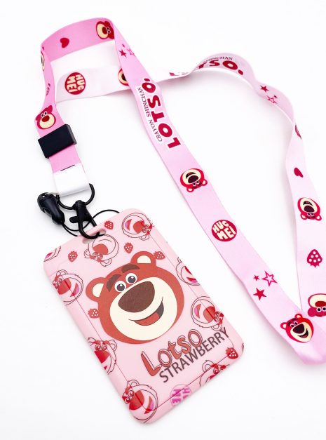 CARD HOLDER & LANYARD SET LOTSO STRAWBERRY