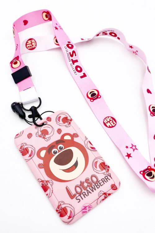 CARD HOLDER & LANYARD SET LOTSO STRAWBERRY