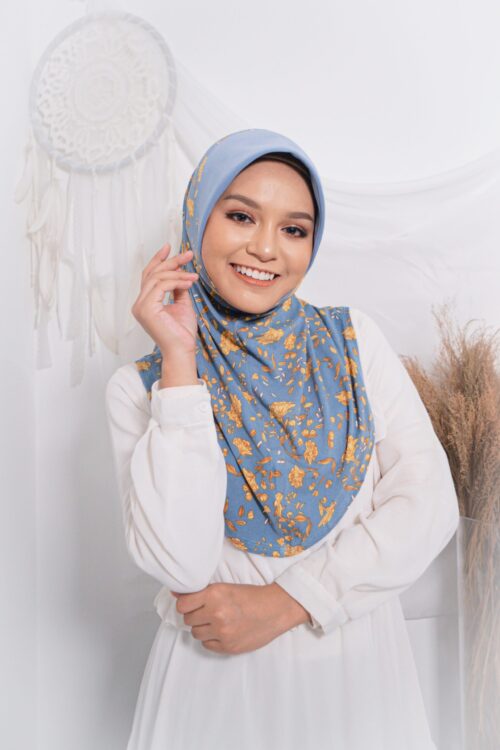 Tudung Sarung Mia Smoke Blue Carnation