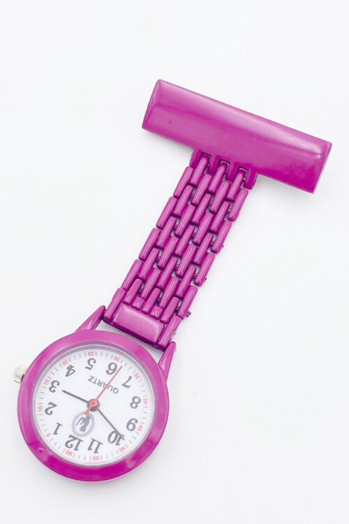 Pin Watch Elegant Full Colour Dark Purple