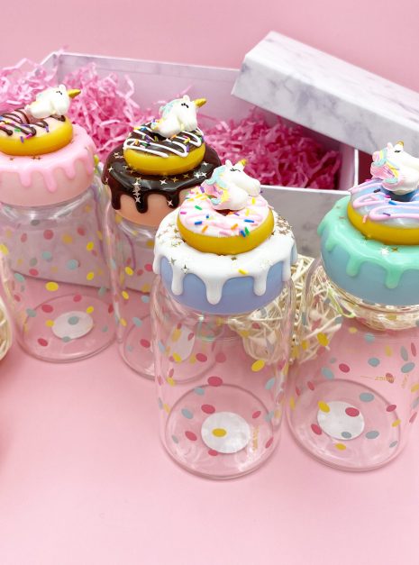 DONUT UNICORN GLASS BOTTLE CHOCOLATE