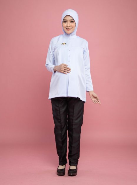 PENOLONG PEGAWAI PERUBATAN (PPP) MATERNITY UNIFORM - (ONE SET TOP & PANT) WHITE