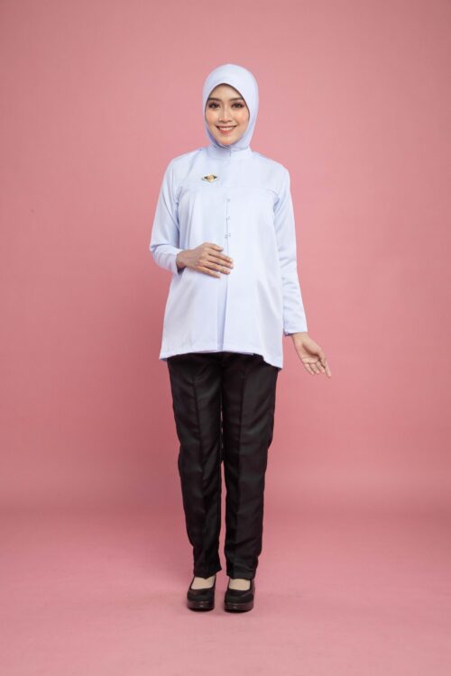 PENOLONG PEGAWAI PERUBATAN (PPP) MATERNITY UNIFORM - (ONE SET TOP & PANT) WHITE