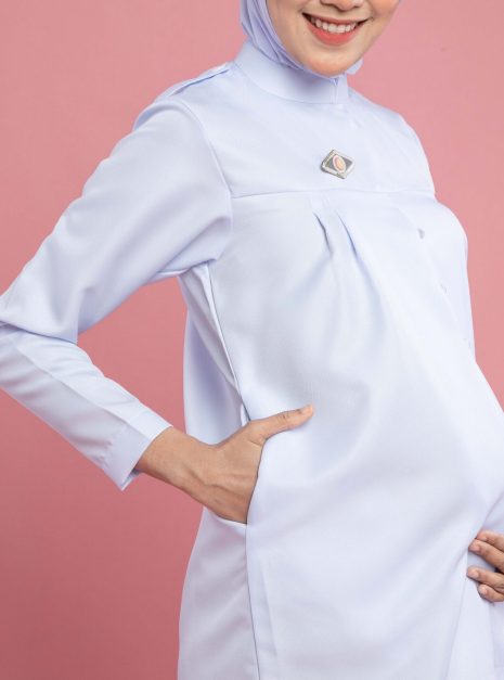 PENOLONG PEGAWAI PERUBATAN (PPP) MATERNITY UNIFORM - (ONE SET TOP & PANT) WHITE