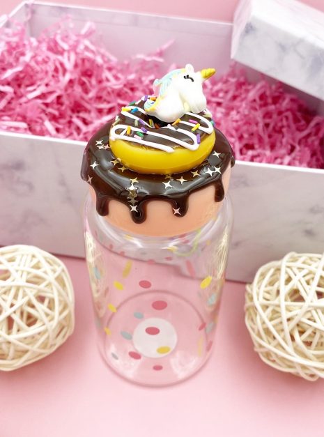 DONUT UNICORN GLASS BOTTLE CHOCOLATE