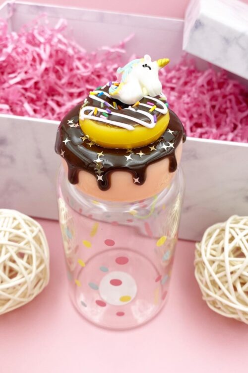 DONUT UNICORN GLASS BOTTLE CHOCOLATE