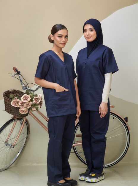 SCRUB SUIT (UNISEX) - NAVY BLUE