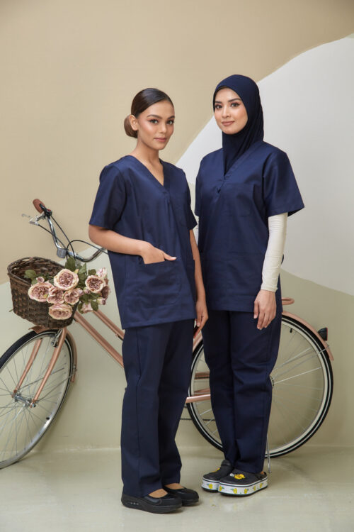 SCRUB SUIT (UNISEX) - NAVY BLUE