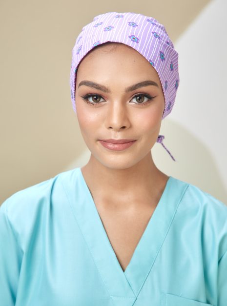 SCRUB CAP - PURPLE STRIPE