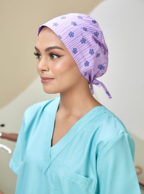 SCRUB CAP - PURPLE STRIPE