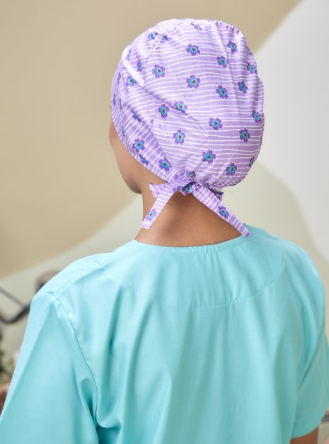 SCRUB CAP - PURPLE STRIPE
