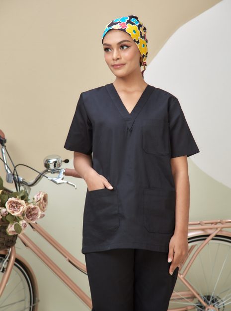 SCRUB CAP - BLACK YELLOW
