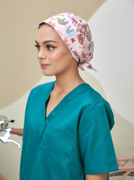 SCRUB CAP - PINK ANIMAL 