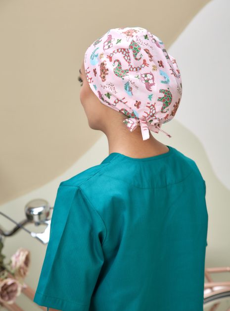 SCRUB CAP - PINK ANIMAL 