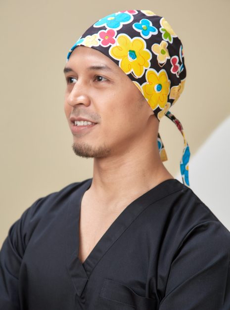 SCRUB CAP - BLACK YELLOW
