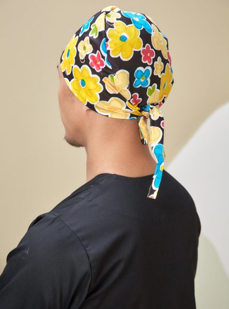 SCRUB CAP - BLACK YELLOW