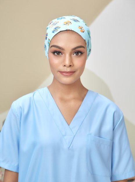 SCRUB CAP - LIGHT BLUE SANDALS
