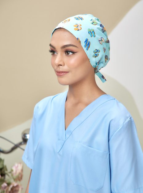 SCRUB CAP - LIGHT BLUE SANDALS
